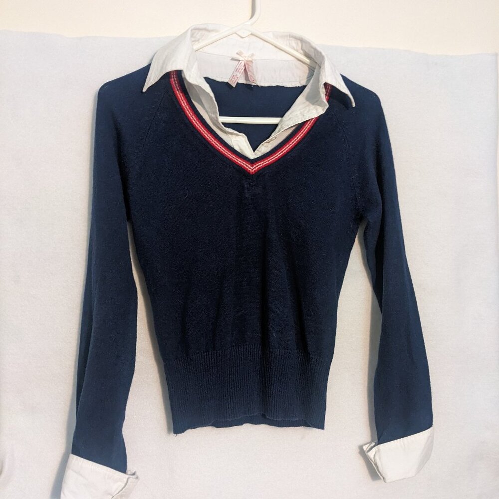 Derek Heart Juniors Blue Schoolgirl Sweater